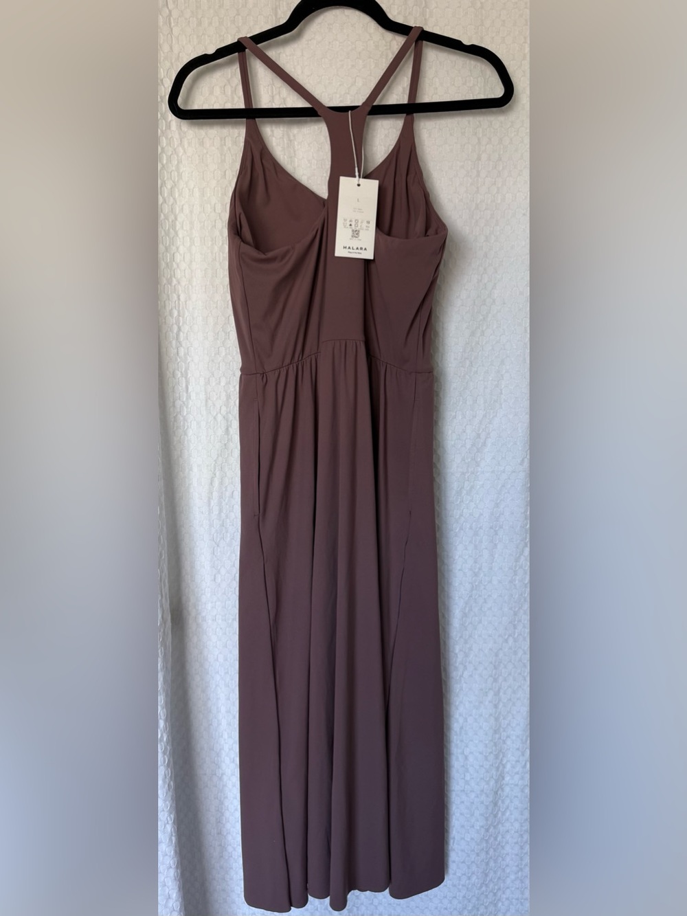 Halara SoftlyZero Racerback Built-In Bra Maxi Dress Pockets NWT L - Picture 4 of 7